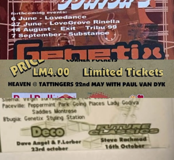 Flyers promoting other events in Malta in the 1990s